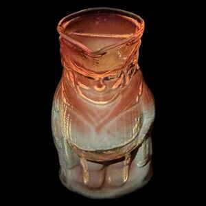 Kenawah Amber Glass Toby Friar Jug‎ UV Glow Uranium Molded 6.5 IN